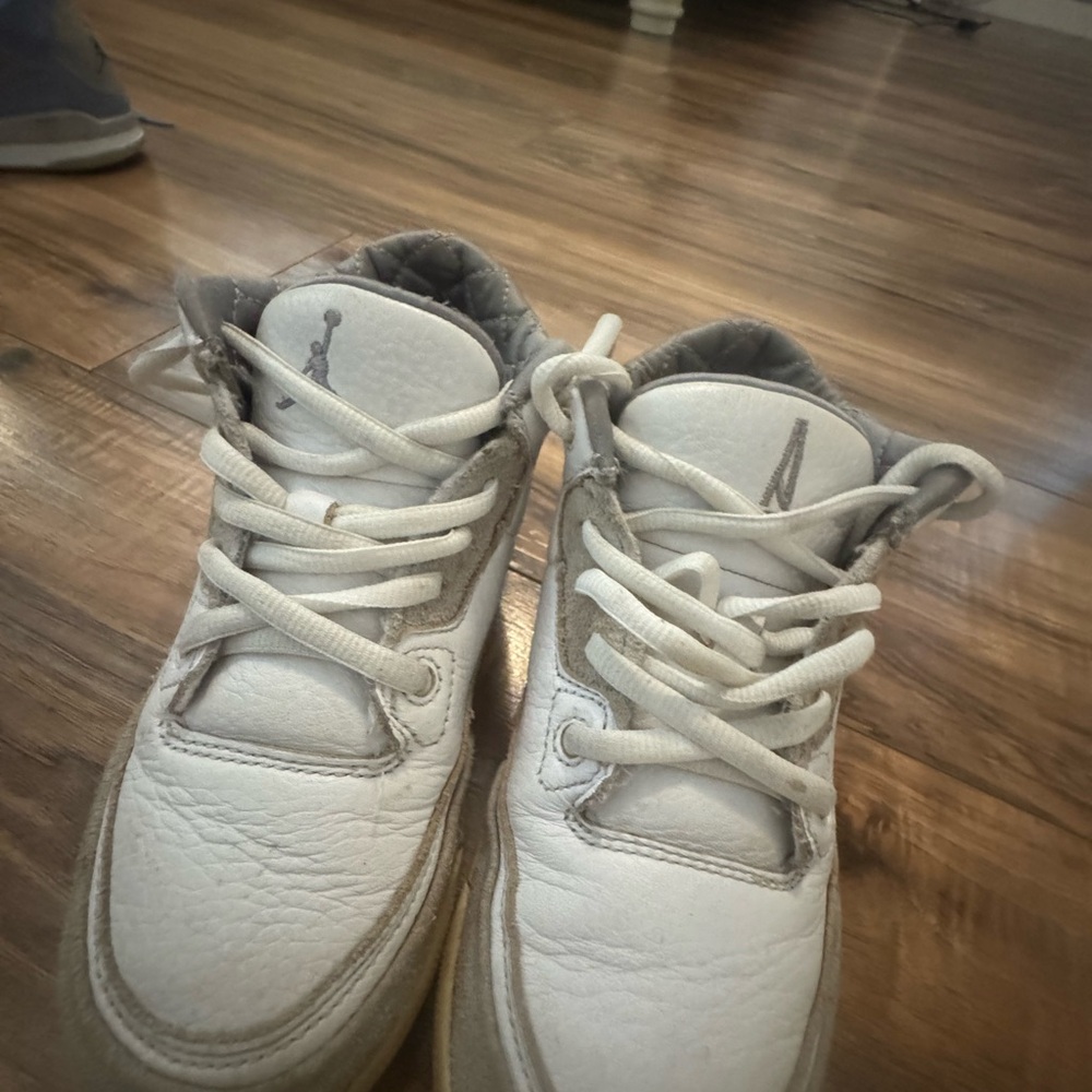 Jordan Kids White and Gray Sneakers